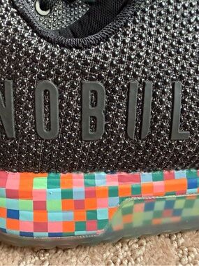 NWOT NOBULL Black Knit Trainer with Colorblock Pixel Midsole